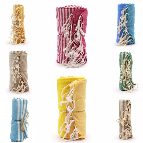 Cotton pareo beach towel with boho design