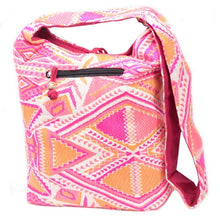 Load image into Gallery viewer, Spacious cotton hippy sling bag with ethnic patterns