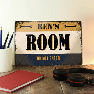 Personalised garage sign with custom name and bold design