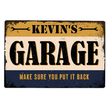 Load image into Gallery viewer, Rustic metal garage sign gift for dad or husband