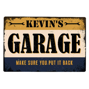 Rustic metal garage sign gift for dad or husband