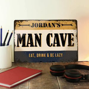 Personalised garage metal sign wall décor for him