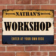 Load image into Gallery viewer, Custom name garage sign for workshop or man cave