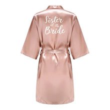Load image into Gallery viewer, Custom satin robe with “Maid of Honour” embroidery for wedding party