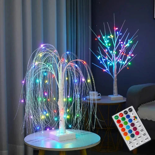 Remote-controlled RGB fairy tree lamp for bedroom décor