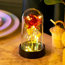 Load image into Gallery viewer, Artificial LED rose set with galaxy shimmer effect