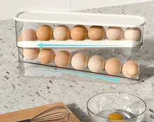 Load image into Gallery viewer, Space-saving fridge egg dispenser with rolling design