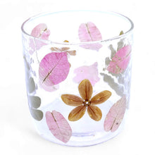Load image into Gallery viewer, Clear glass with pressed flowers decorative glass candle holders 