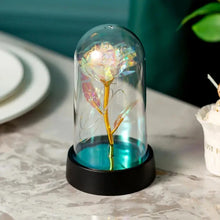 Load image into Gallery viewer, Artificial LED rose set with galaxy shimmer effect