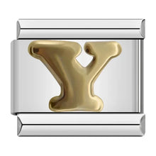 Load image into Gallery viewer, Gold 'Y' letter alphabet Italian charm for women