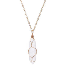 Load image into Gallery viewer, Clear quartz bullet necklace under sunlight
