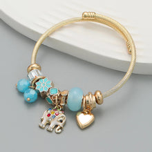 Load image into Gallery viewer, Bracelet with round beads and stainless steel love charm