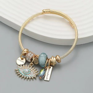 Elegant circle charm bracelet with love theme