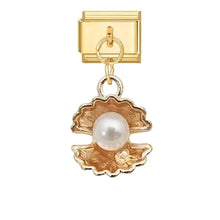 Load image into Gallery viewer, Golden conch charm bead for 9mm Italian bracelets