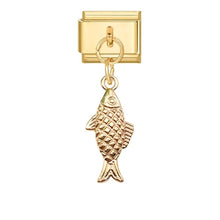 Load image into Gallery viewer, Gold fish charm Golden fish Italian charm bead for bracelet