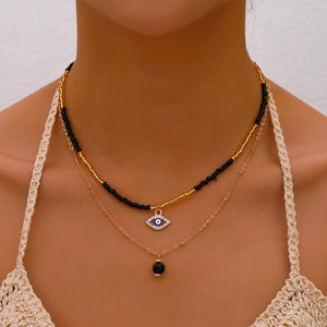 Earthy beaded jewelry with handmade charm