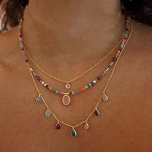 Load image into Gallery viewer, Bohemian multilayer beaded necklace
