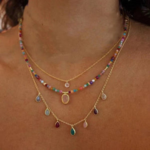 Bohemian multilayer beaded necklace
