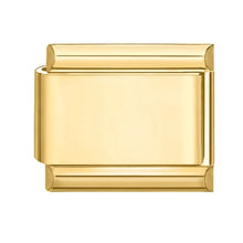 Load image into Gallery viewer, Gold rectangular object stainless steel gold charm links for 9mm bracelets