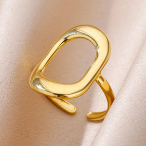 Gold ring Women's stainless steel fashion ring