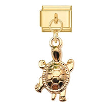 Load image into Gallery viewer, Gold turtle charm Golden turtle charm bead for coastal style jewelry
