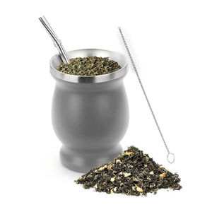 Argentine yerba mate cup set with stainless steel bombilla