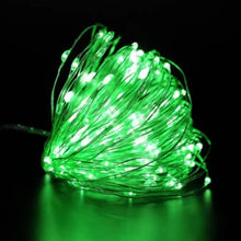 Load image into Gallery viewer, Green LED string lights Garland style copper wire LED lights