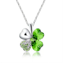 Load image into Gallery viewer, crystal clover necklace gift for women and girls