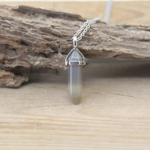 Load image into Gallery viewer, natural-stone-bullet-necklaces-pink-crystal-quartz-bullet-pendants-hexagonal-column-quartz-necklaces-pendants-natural-stone-bullet-pink-crystal-pendant