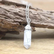 Load image into Gallery viewer, natural-stone-bullet-necklaces-pink-crystal-quartz-bullet-pendants-hexagonal-column-quartz-necklaces-pendants-natural-stone-bullet-pink-crystal-pendant-necklace-bullet-point-crystal