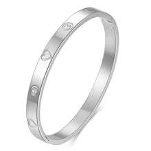 Load image into Gallery viewer, bangle with love, bracelets steel love, bracelet valentine design, love bracelet stainless steerling, steel bracelets love, bracelet love steel, a bracelet love, bracelet love, love bracelet , love bracelets women, love bracelet stainless, love bangle steel