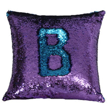 Load image into Gallery viewer, reversible magic pillowcase sequins-glitter-mermaid-sequins-pillow-case-mermaid-pillow-cover-mermaid-sequin-cushion-sequin-pillow-mermaid-cushion-uk-mermaid-cushion-cover-mermaid-cushion-covers-mermaid-cushions