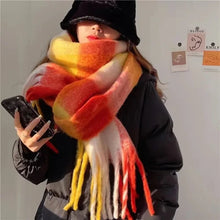 Load image into Gallery viewer, Hairy tassel scarf for cold weather