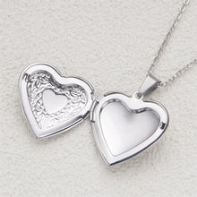 Load image into Gallery viewer, Openable locket silver necklace with photo insert