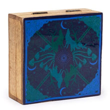 Load image into Gallery viewer, Elegant enamelled wooden keepsake box featuring Hop Hare design