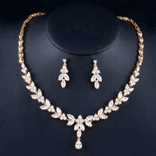 Load image into Gallery viewer, Premium CZ leaf jewelry set for evening and bridal wear