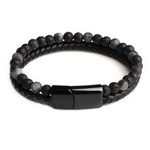 Load image into Gallery viewer, Leather and steel bracelet for him