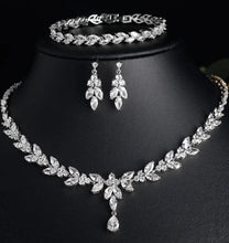 Load image into Gallery viewer, Glamorous cubic zirconia drop jewelry set for weddings
