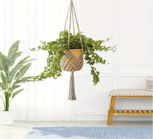 Load image into Gallery viewer, Stylish boho macrame plant hanger for home garden décor