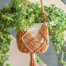 Load image into Gallery viewer, Indoor hanging basket for succulents in macrame rope