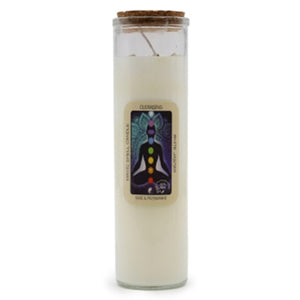 Handmade crystal magic spell candles for pagan protection rituals