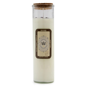 Pagan spell candles with gemstones for energy balance