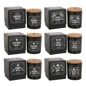 Witchcraft altar candles in black for magic and protection
