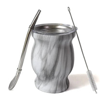 Load image into Gallery viewer,  Eco-friendly yerba mate drinking cup with bombilla and brush set