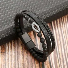Load image into Gallery viewer, Rugged men’s leather wristband for daily wear