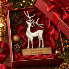 Load image into Gallery viewer, Metal stag Xmas ornament with custom name