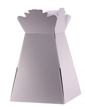 Load image into Gallery viewer, Metallic silver living vase box transporting flower bouquets.