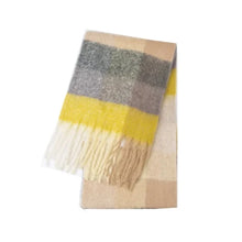 Load image into Gallery viewer, Multicoloured scarf with fringes cozy cashmere neckerchief for women