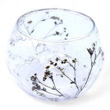 Load image into Gallery viewer, decorative glass candle holder with floral design