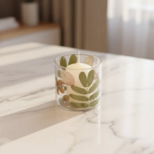 Load image into Gallery viewer, decorative glass candle holder with floral design